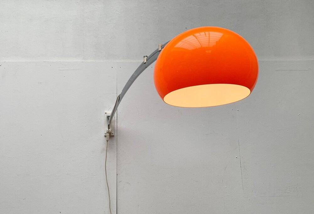 Mid-century space age extendable arc wall lamp, 1960s