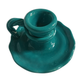 Green vintage ceramic candle holder