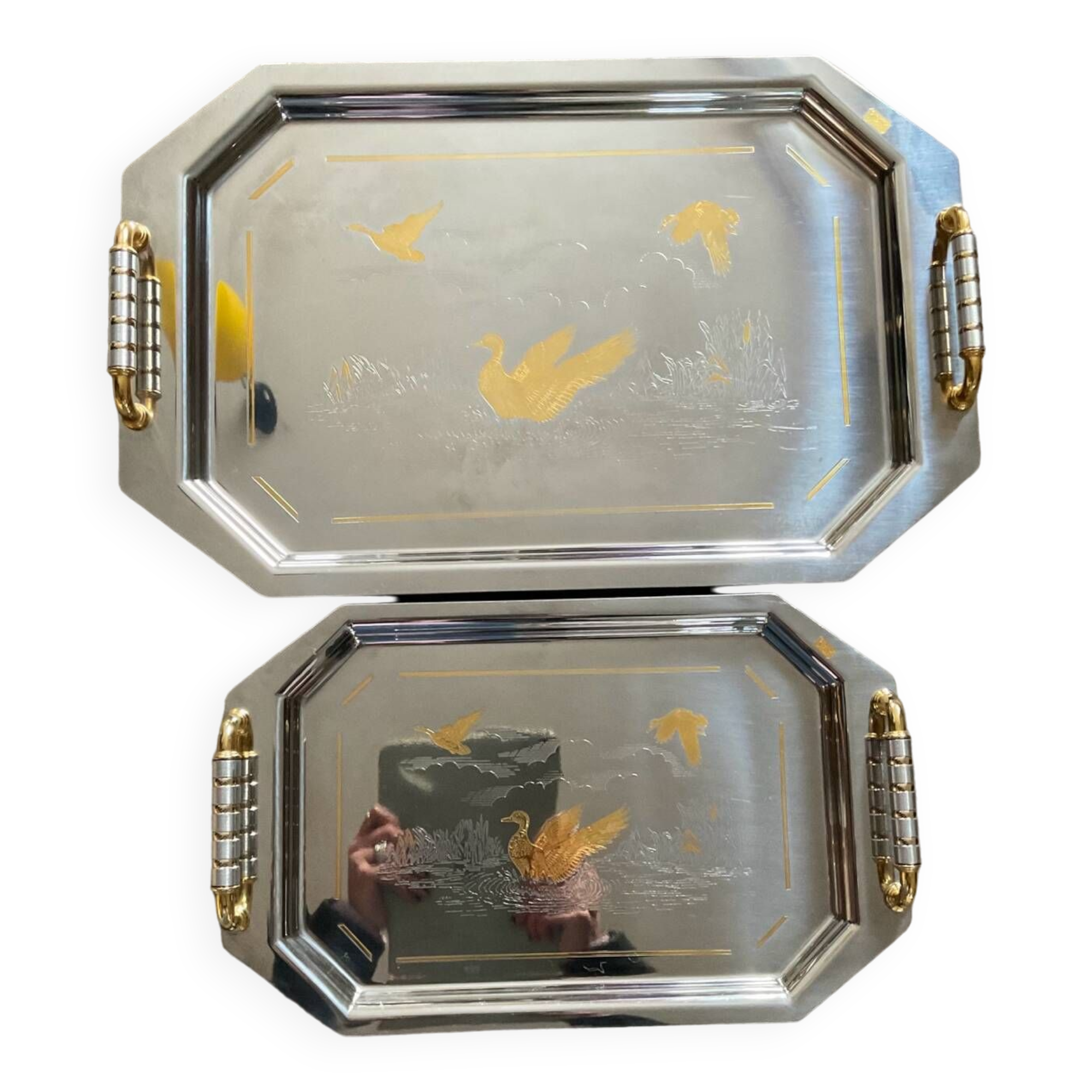 Giorinox Italy vintage tray duo