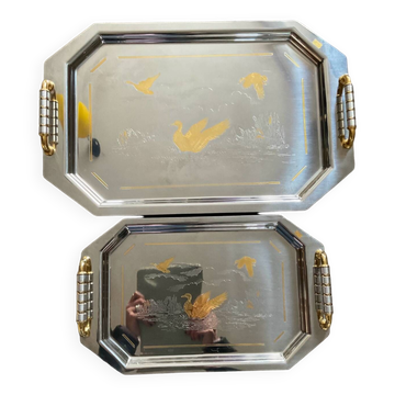 Duo de plateau vintage Giorinox Italy