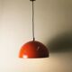 Vintage orange lacquered metal pendant light, 1970