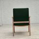 1980s, Danish armchair by Høng Stole, green furniture wool, oak wood.