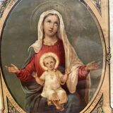 Framed religious image – "Per Mariam ad Jesum" – Paris, circa 1900