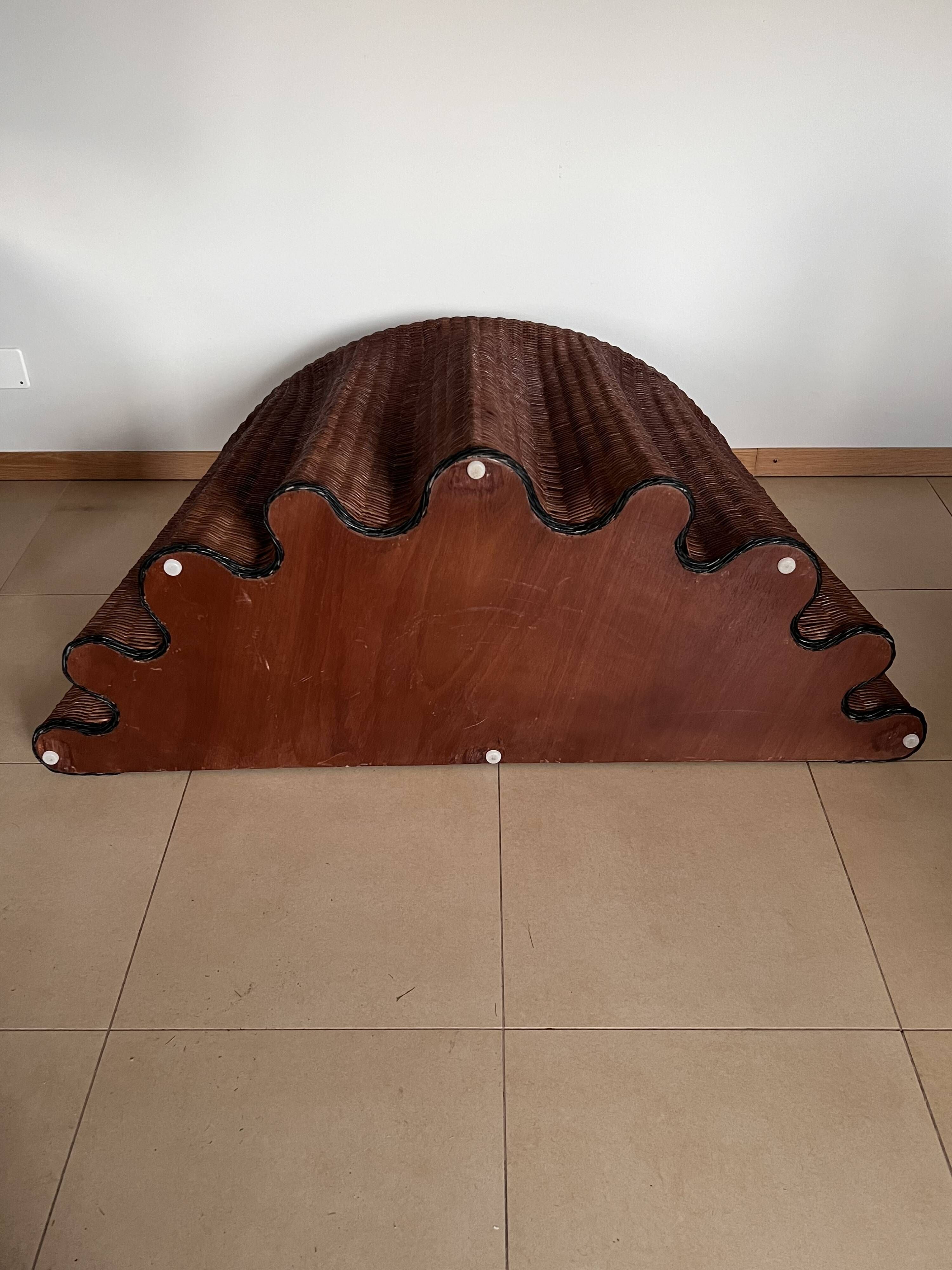 Vintage Console Wicker Trompe-l’Œil  Skirted Ghost Table