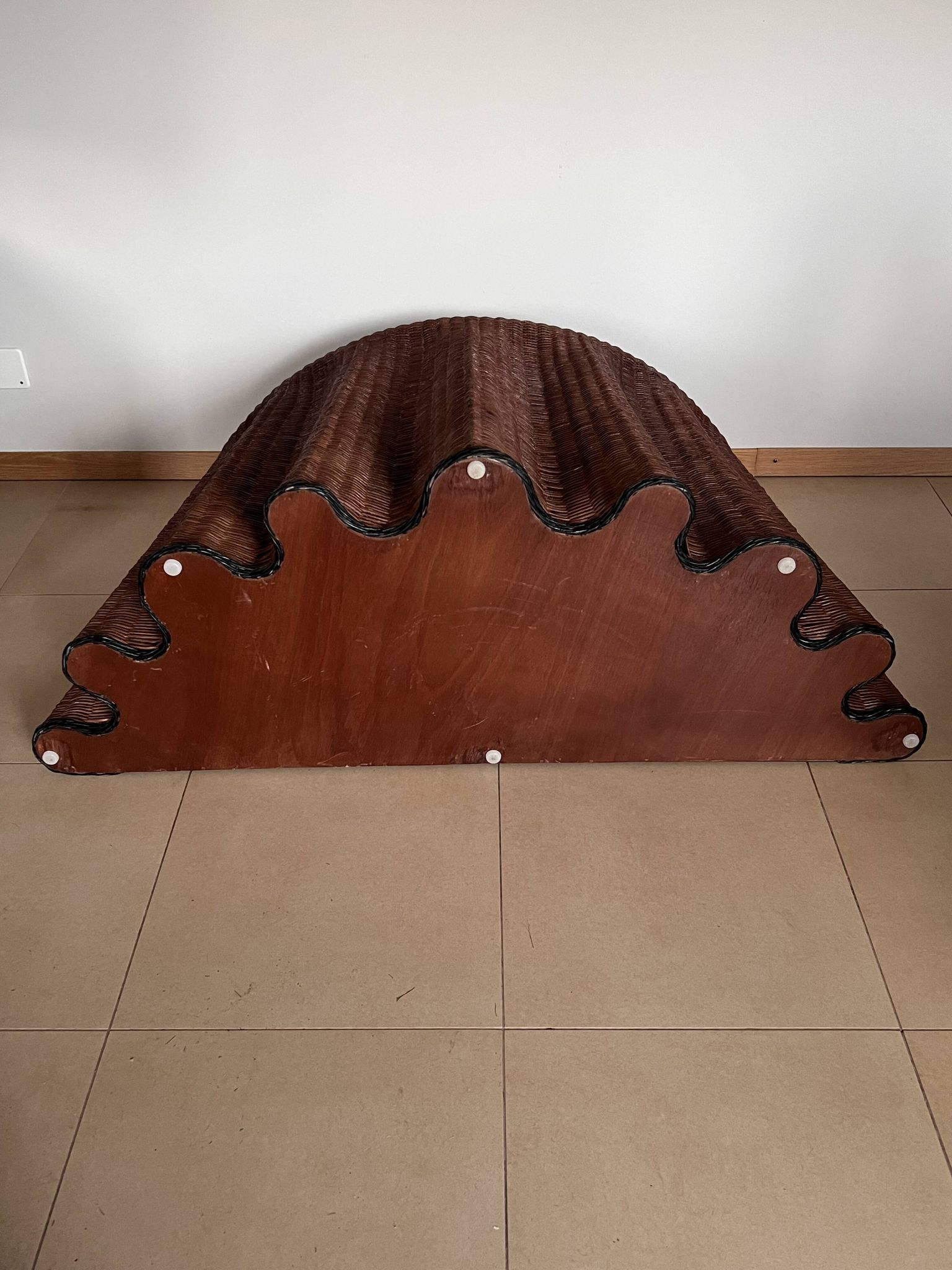 Vintage Console Wicker Trompe-l’Œil  Skirted Ghost Table
