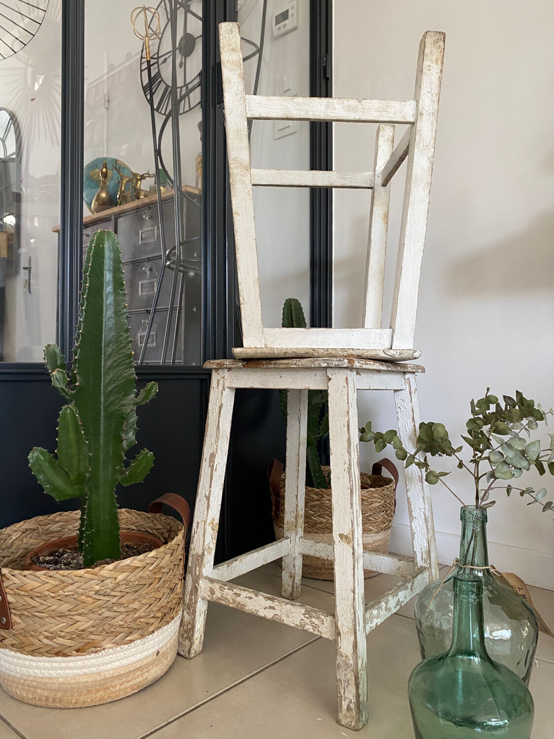 Old wooden painter's stools
