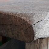 Workshop table with tray on trestles