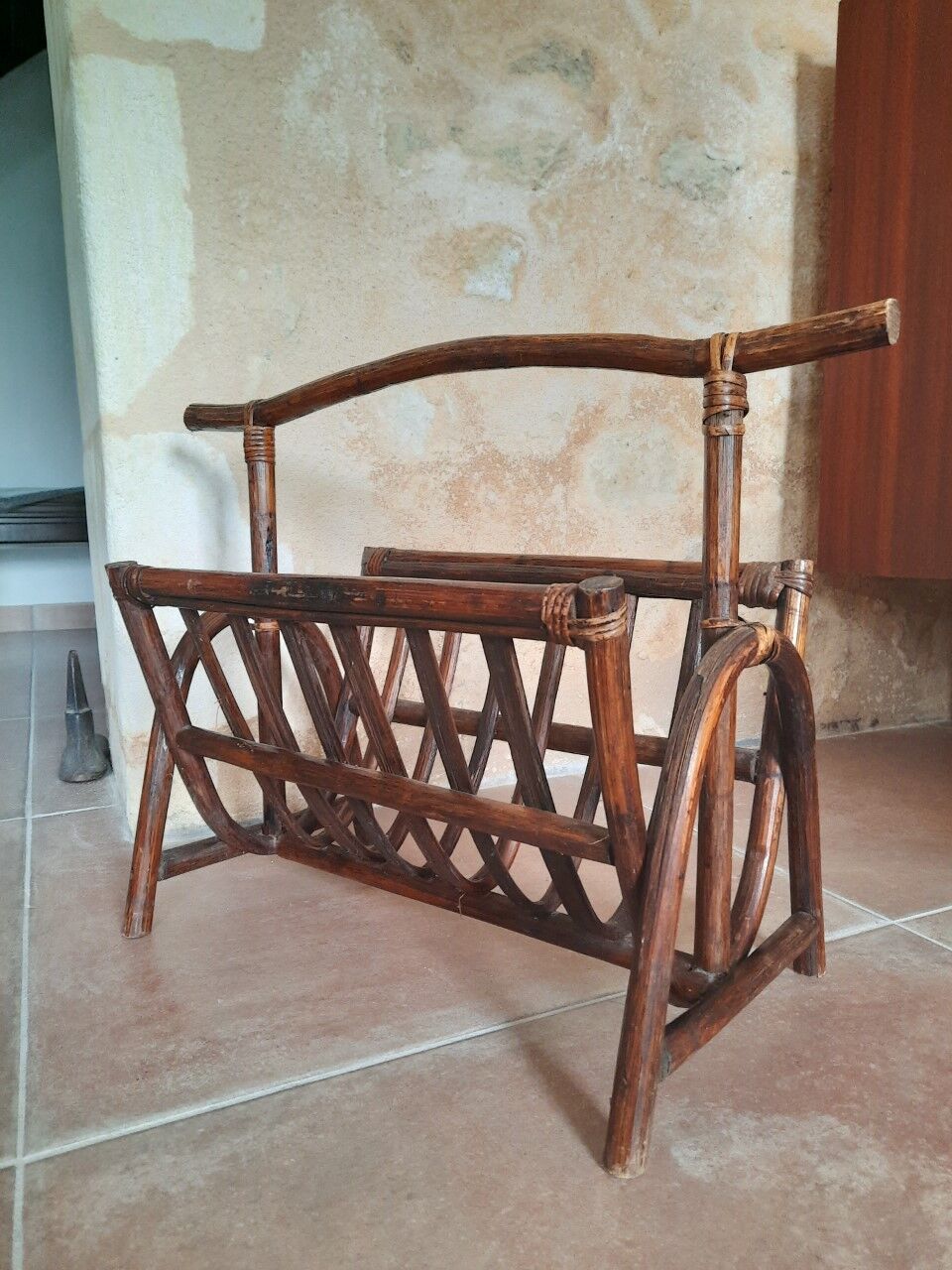 Rattan magazine holders