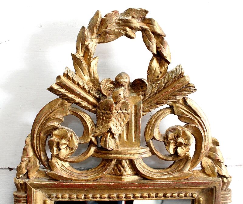 Gilded wood mirror, Louis XVI style - 1st part XXth - 60x30cm