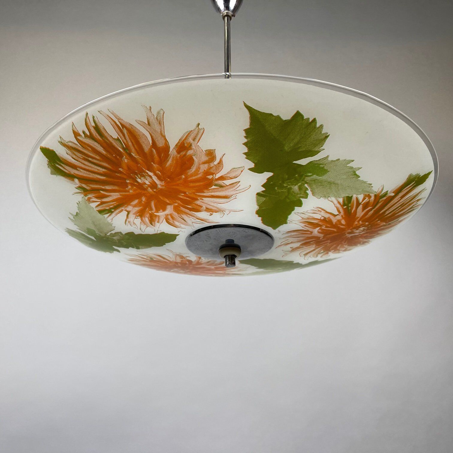 Glass hanging lamp by Zukov, Czechoslovakia, 1960