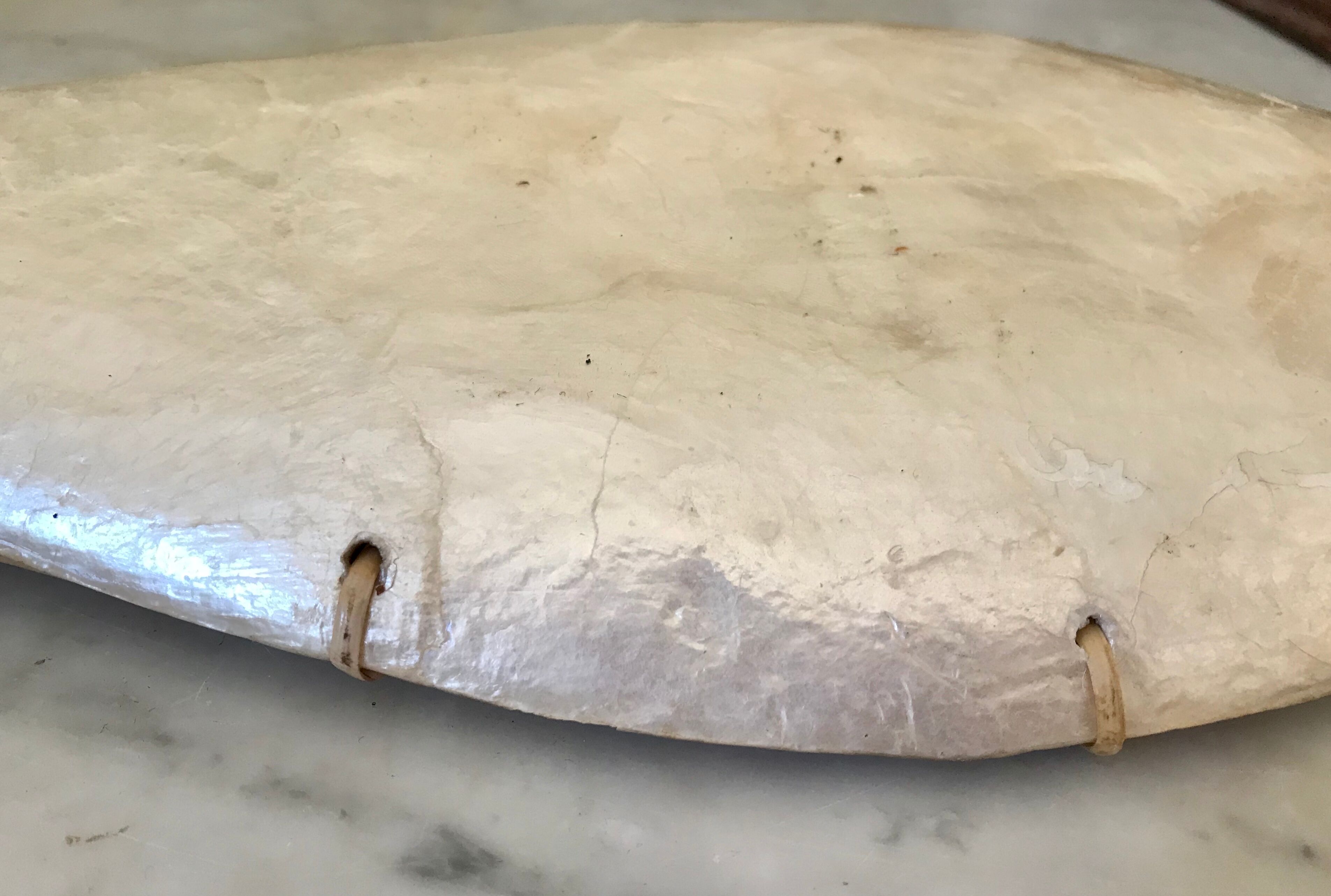 Mother-of-pearl and rattan trinket bowl