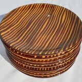 Set 10 plates African Art Deco 1930 Domino Sarreguemines