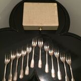 Dessert cutlery service 12 silver metal forks