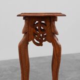 Art Deco tall pedestal in oak with 2 levels, France ca. 1915