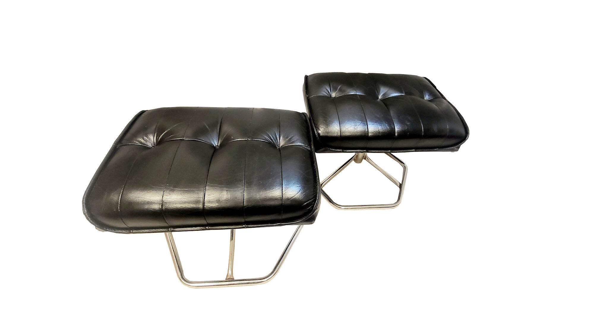 2 leather stools