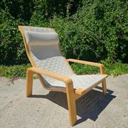 Pulkka lounge chair pair with ottoman by Ilmari Lappalainen for IKEA