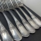 Set of 12 BOULENGER forks in silver metal