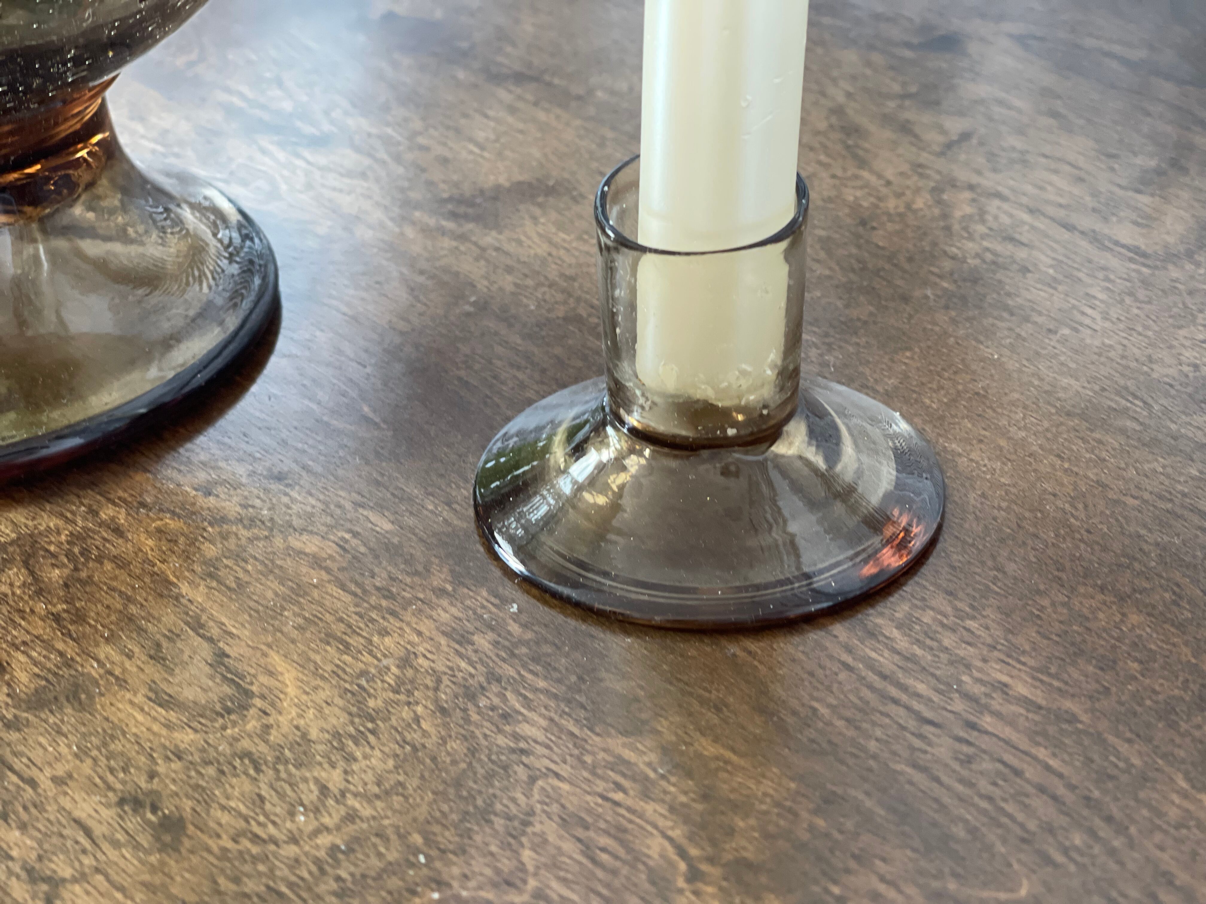 Bubbled glass candle holder 1970