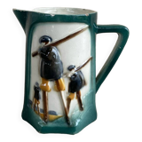 Polychrome slip pitcher "Landais Shepherd Waders"