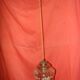 transparent crystal suspension with floral decoration from the 1970s