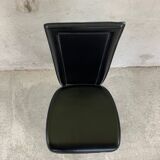 Set of 4 Italian Black Leather Dining Chairs