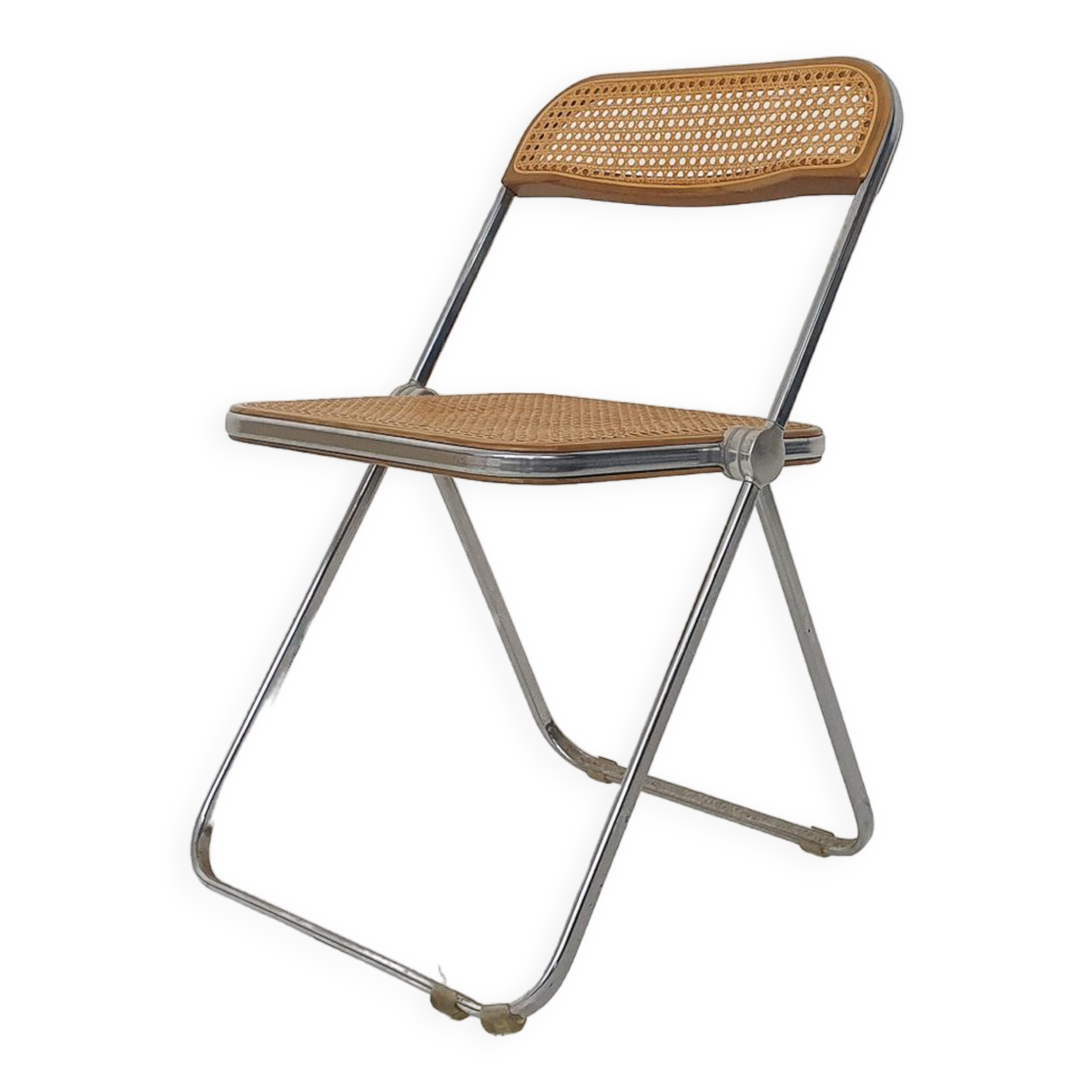 Webbing folding chair by Giancarlo Piretti for Castelli, model Plia, Italy 1967