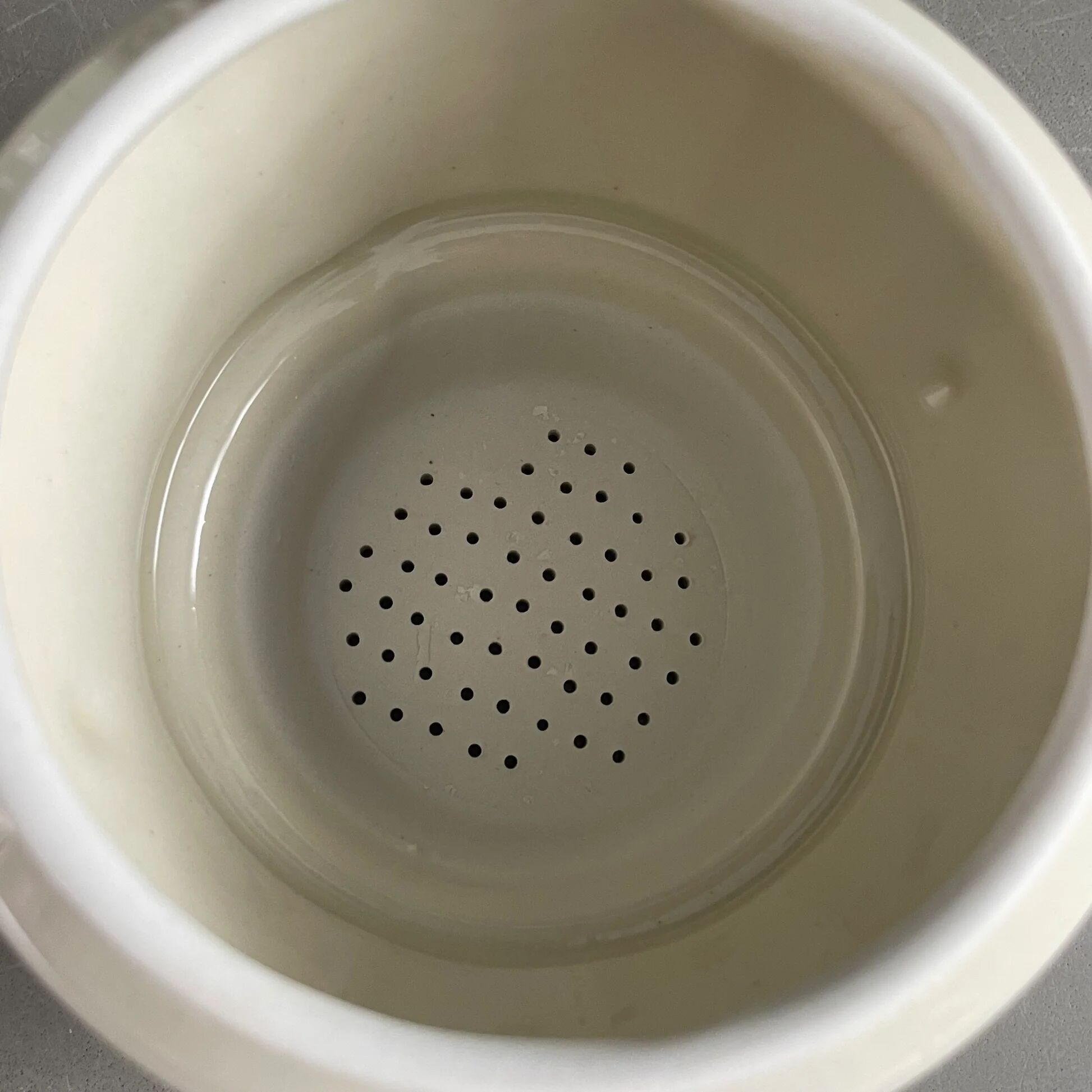 Old coffee pot with ceramic filter