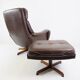 Madsen & Schubell leather armchair with ottoman for Bovenkamp