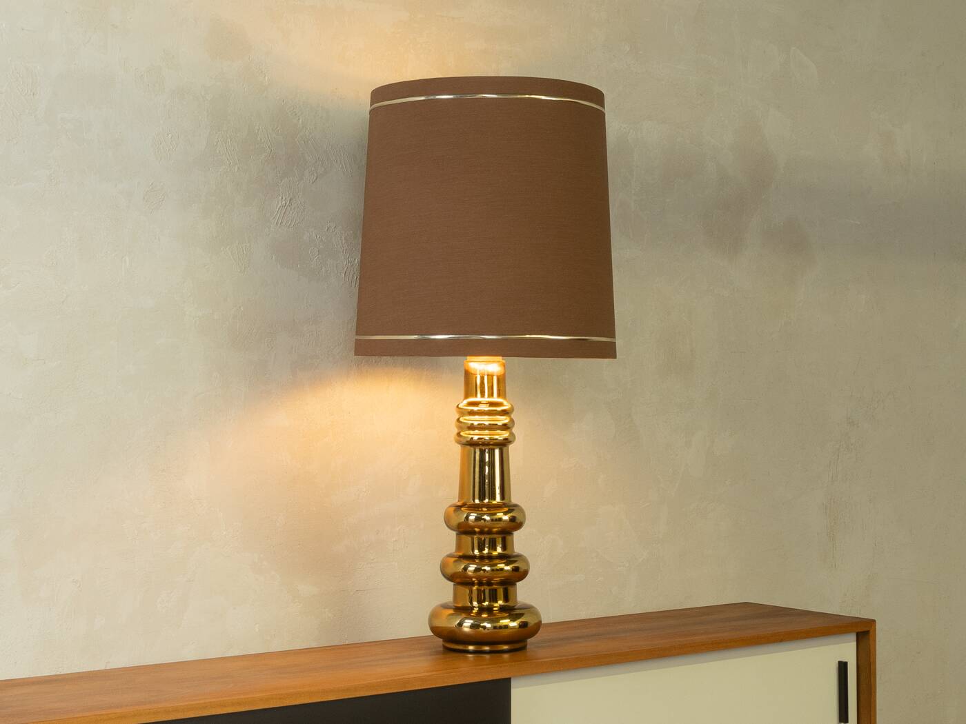 1970s Glass Table Lamp