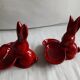 A set of 2 vintage storage compartments in the shape of rabbits