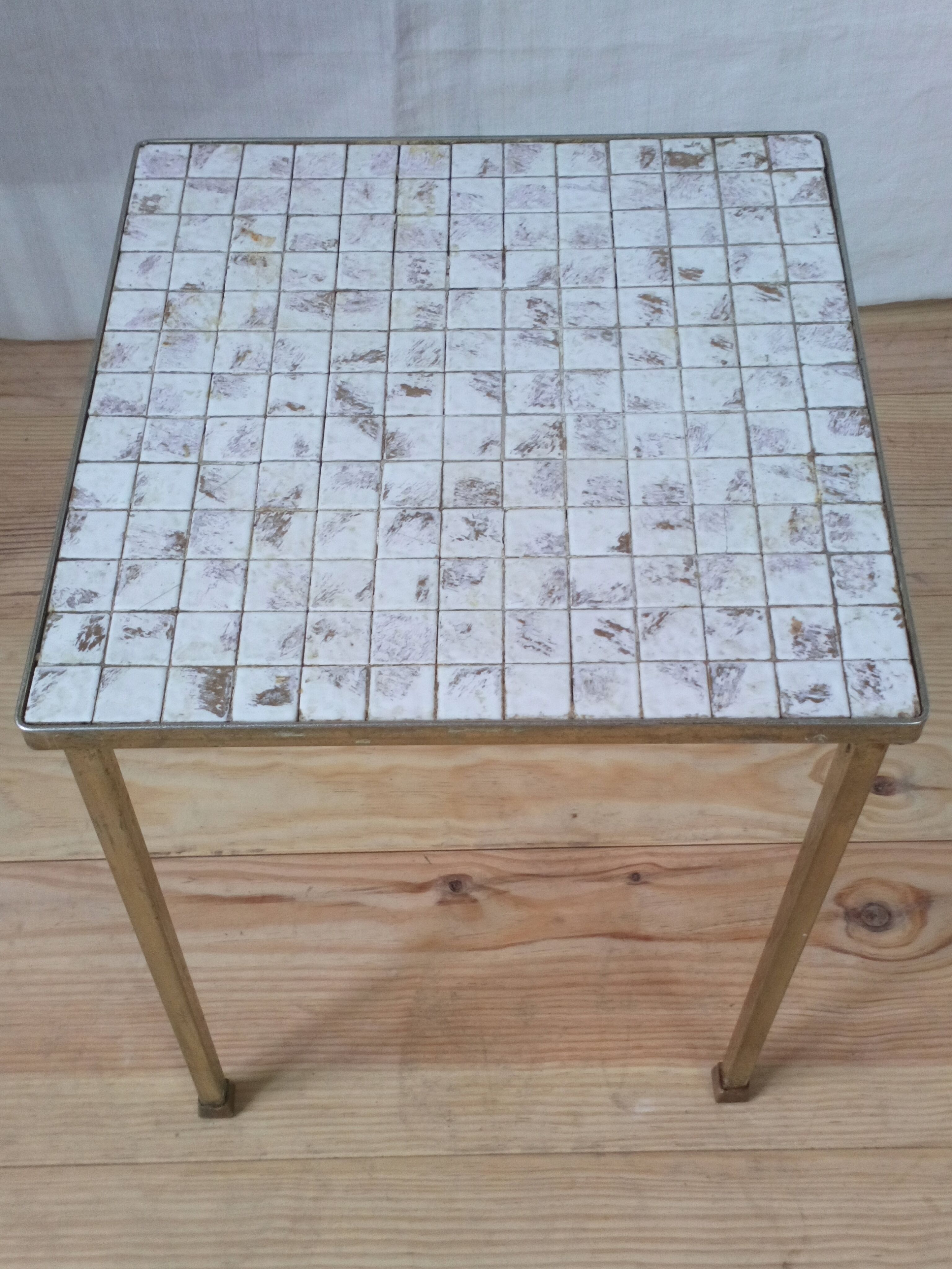 Golden vintage ceramic side table