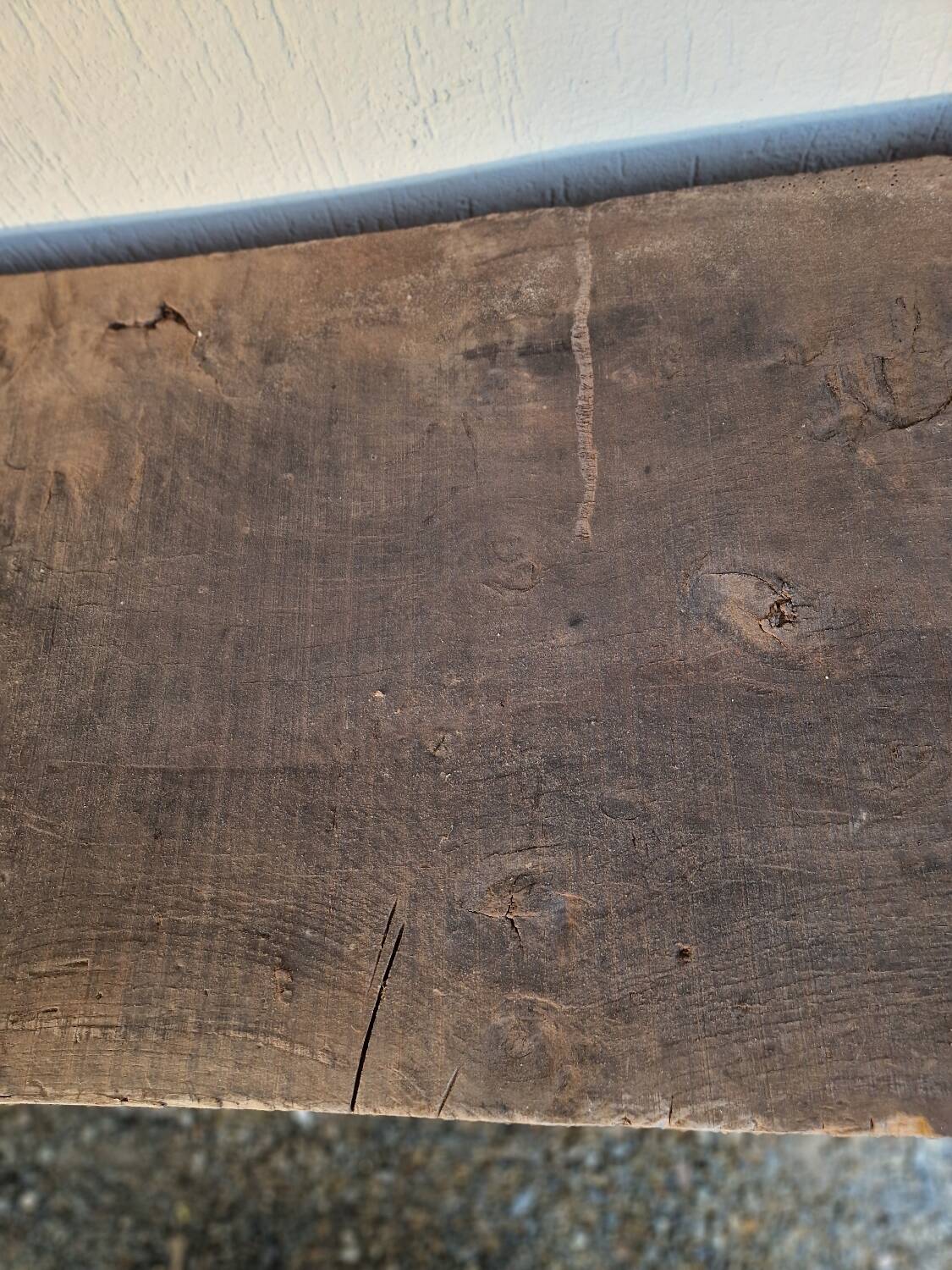 Antique solid wood workbench