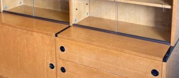 Vintage Scandinavian teak bookcase, vintage teak wardrobe