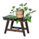 Bohemian footrest in wenge, 1970s Japandi stool