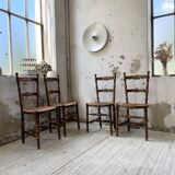 Set of rustic Provençal mulched chairs