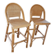 Tabourets de bar rotin vintage
