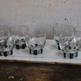 7 glasses to shoot / art deco liqueur white and black