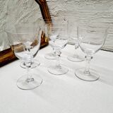 Set of 6 chiseled crystal aperitif glasses