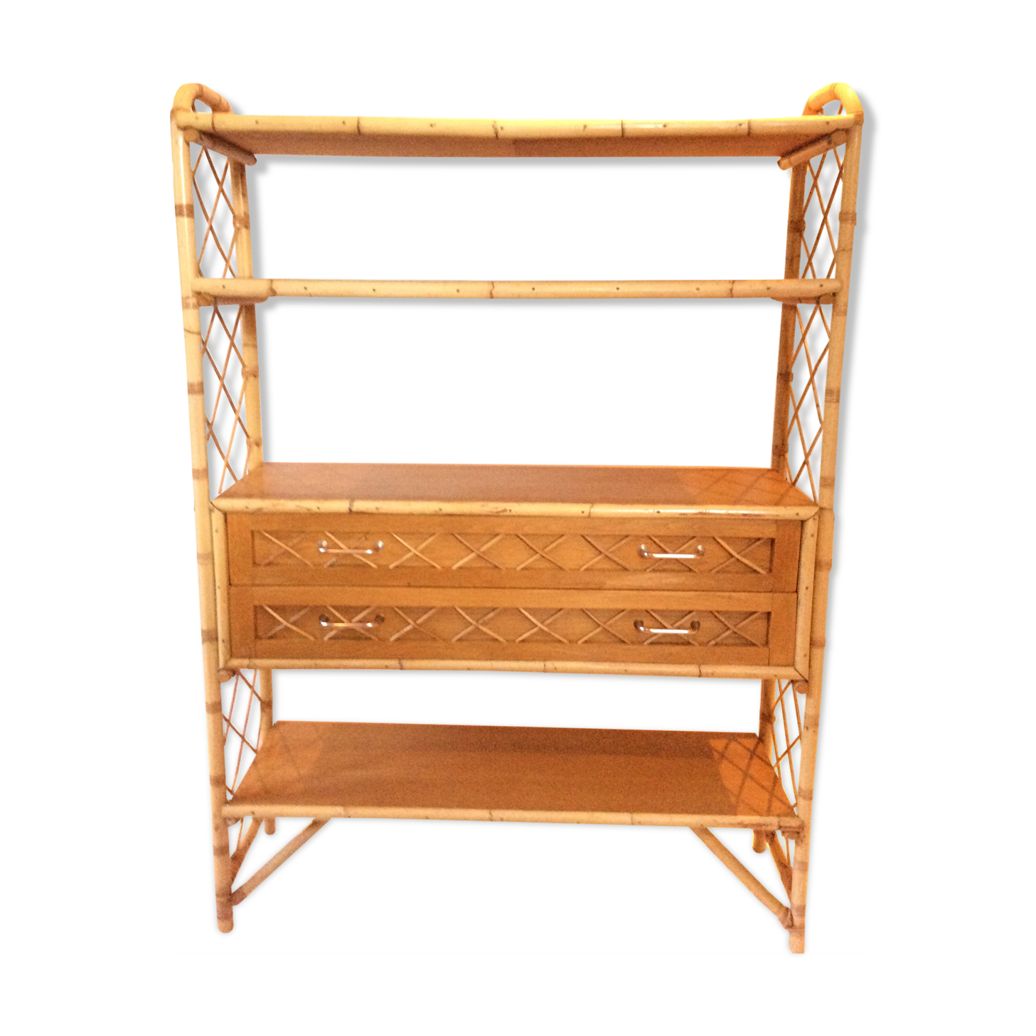 Vintage rattan shelf