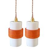 Pair of vintage suspensions electrified to nine