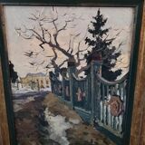 Mid 20th Century Impressionist Style Landscape Oil Painting