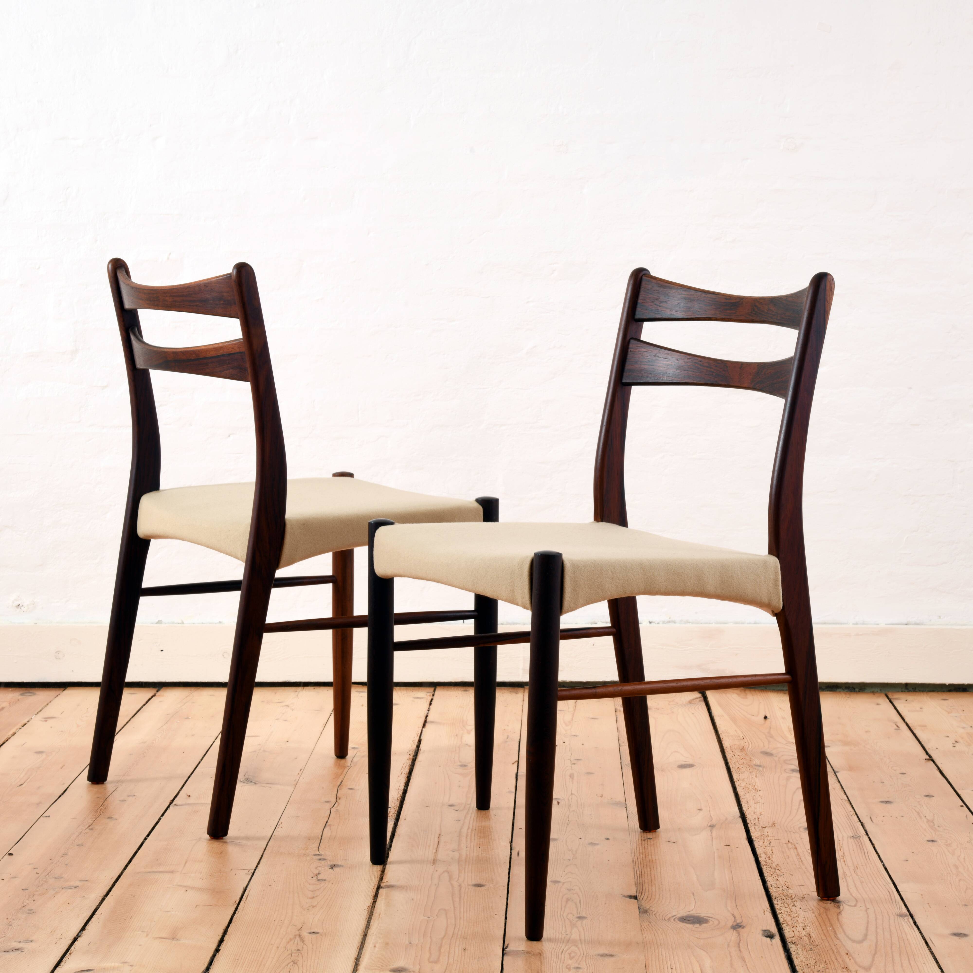 Pair of Scandinavian chairs in Rio rosewood
