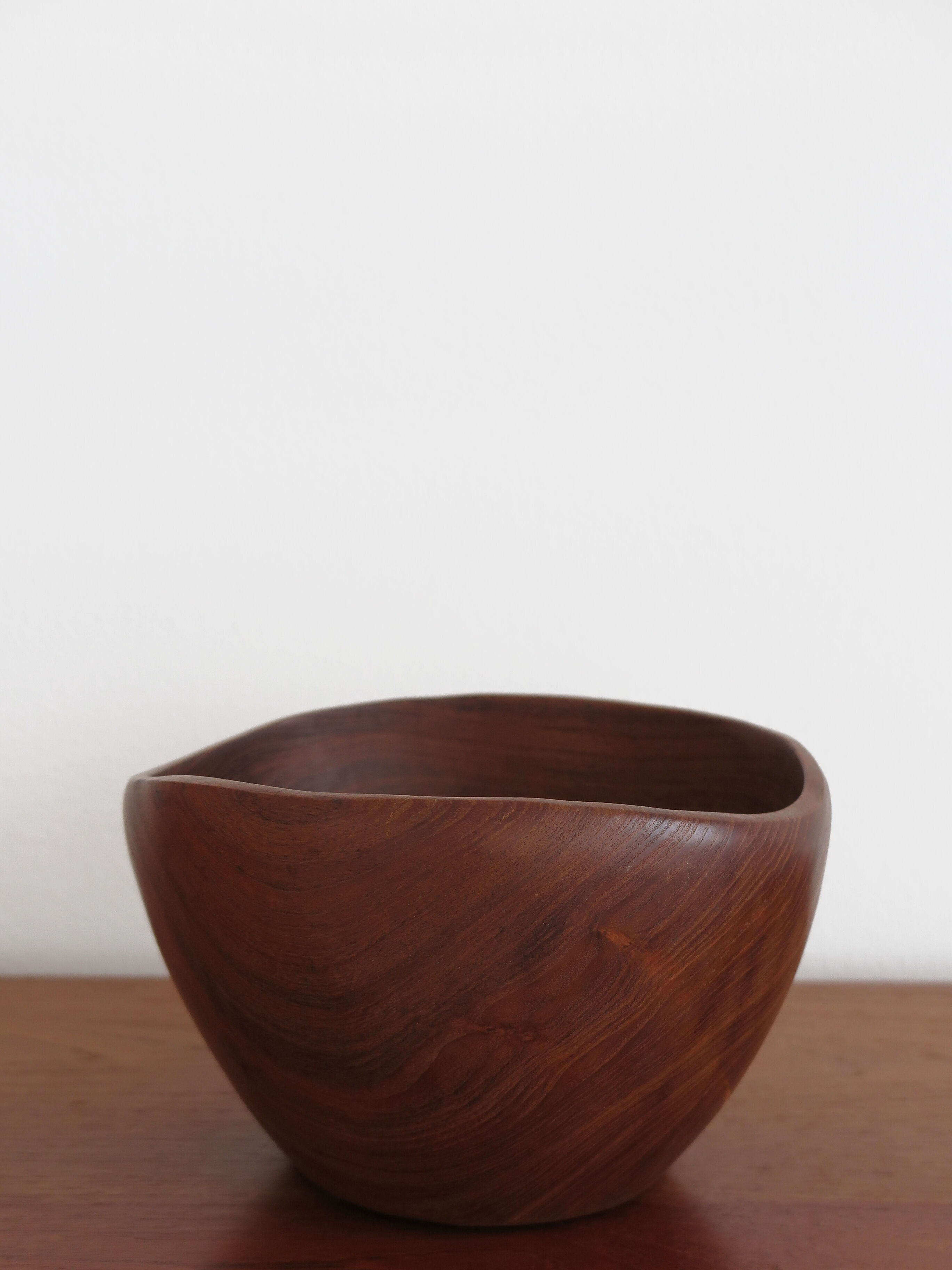 Scandinavian midcentury wood bowl centerpiece 1960s