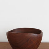 Scandinavian midcentury wood bowl centerpiece 1960s