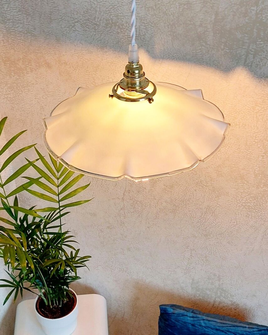 Vintage opaline pendant lamp