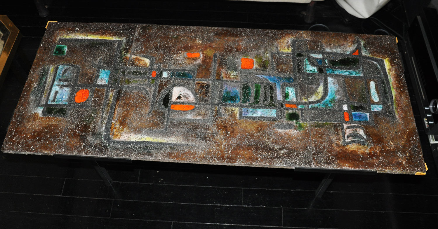 Coffee table in enamelled lava 1960