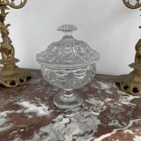 Moulded and cut crystal drageoir from Creusot Baccarat early 19th century