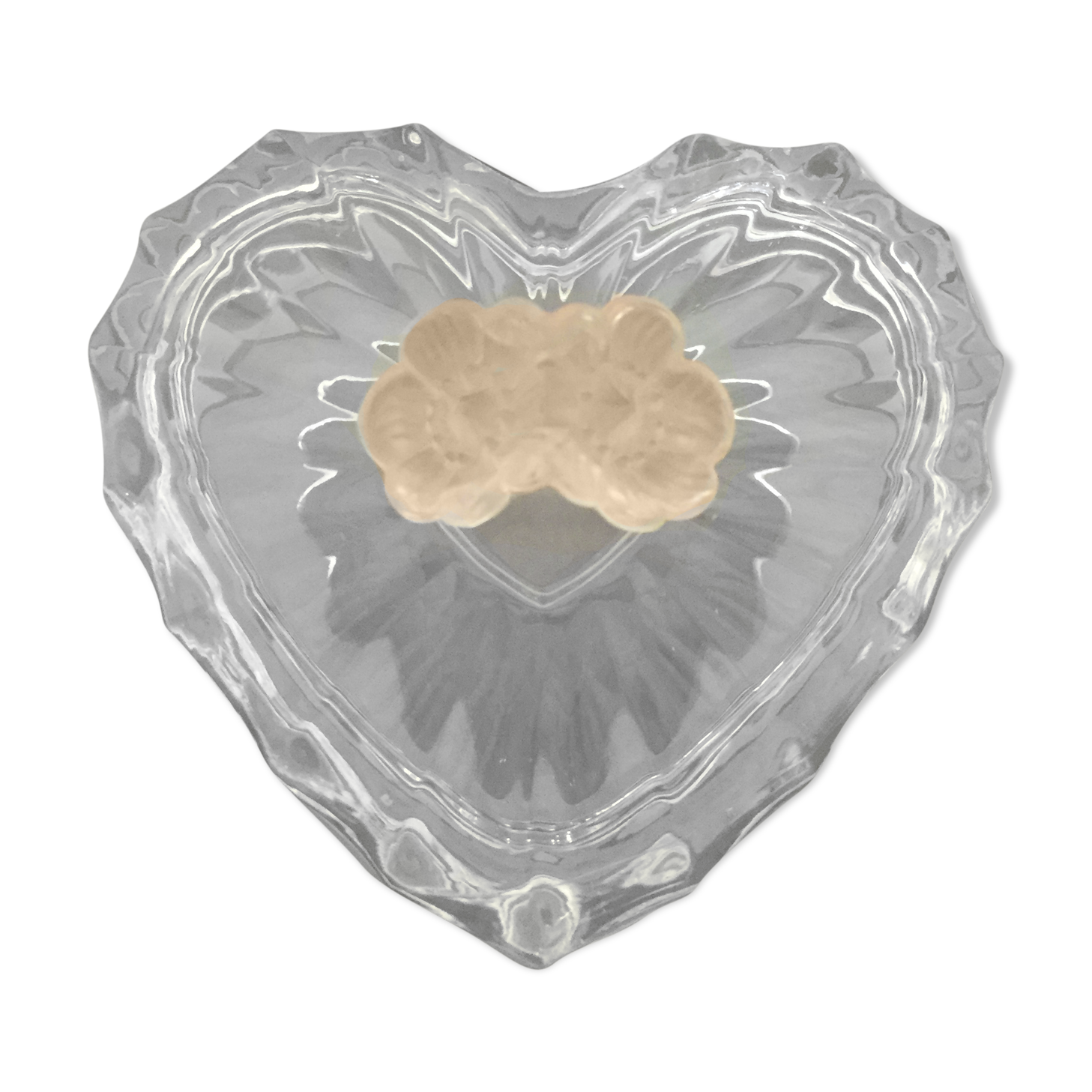 Bonbonnière en cristal en forme de cœur