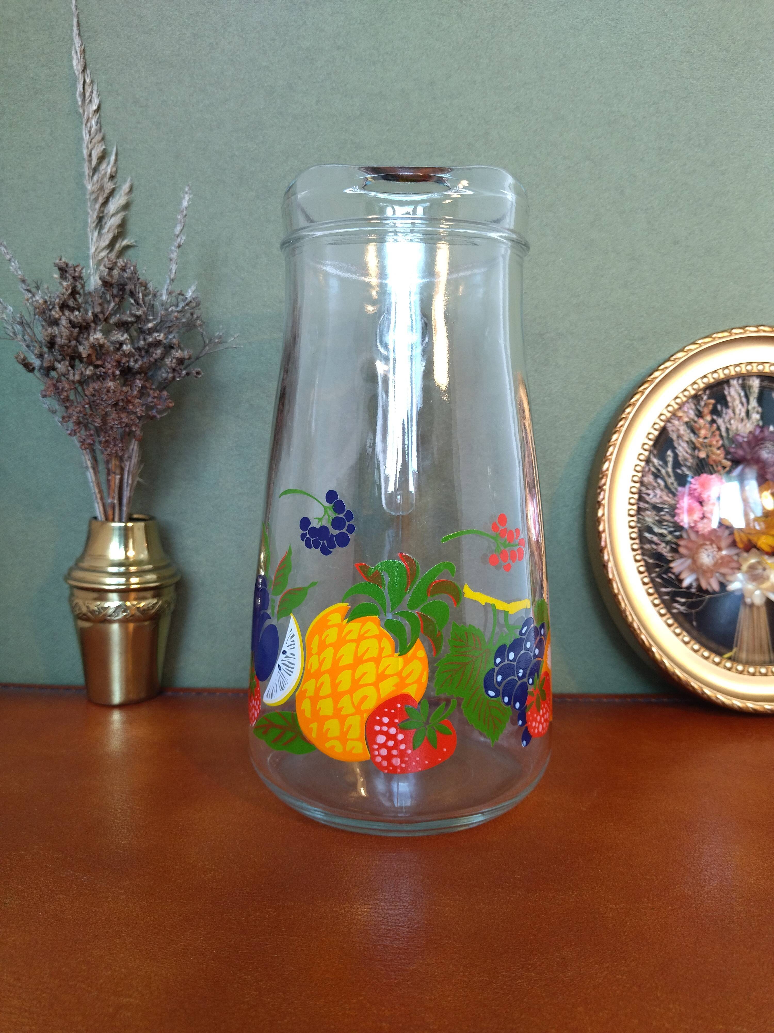 Pichet carafe à oreangeade Tutti frutti vintage