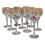 Série 10 verres à vin en cristal de Sèvres - modèle Arpèges